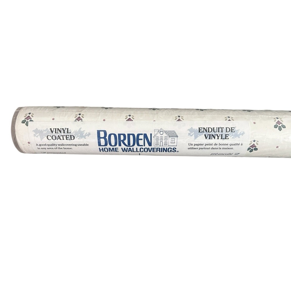 Vintage Borden Wallpaper Vinyl Wallcovering Floral Country‎ Kitchen Cottagecore